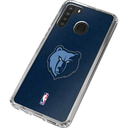 NBA Memphis Grizzlies Distressed Galaxy A21 Clear Case