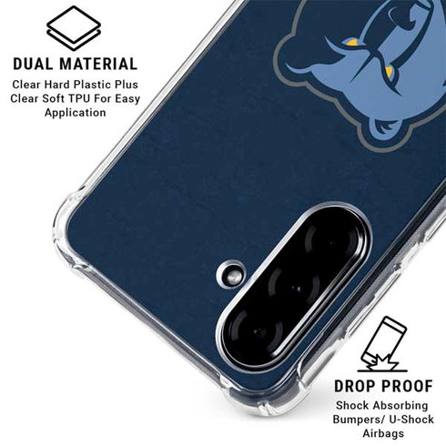 NBA Memphis Grizzlies Distressed Galaxy A36 5G Clear Case