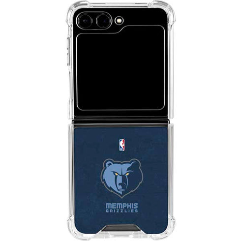 NBA Memphis Grizzlies Distressed Galaxy Z Flip5 5G Clear Case