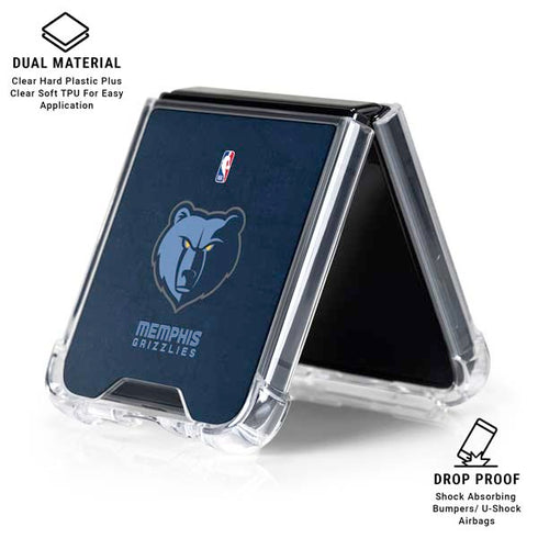 NBA Memphis Grizzlies Distressed Galaxy Z Flip6 Clear Case