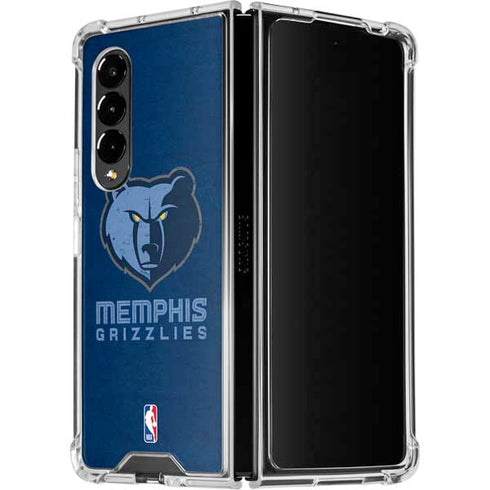 NBA Memphis Grizzlies Distressed Galaxy Z Fold4 5G Clear Case