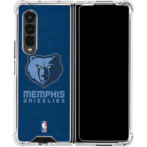 NBA Memphis Grizzlies Distressed Galaxy Z Fold4 5G Clear Case