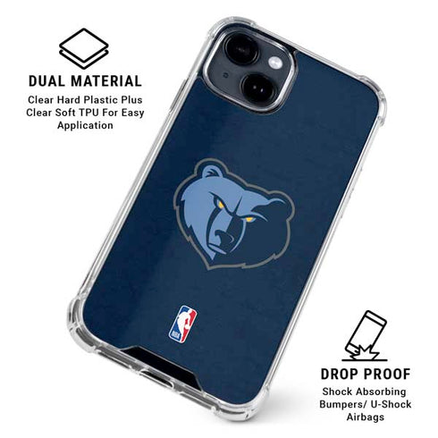 NBA Memphis Grizzlies Distressed iPhone 14 Plus Clear Case