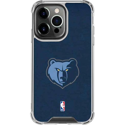 NBA Memphis Grizzlies Distressed iPhone 15 Pro Clear Case