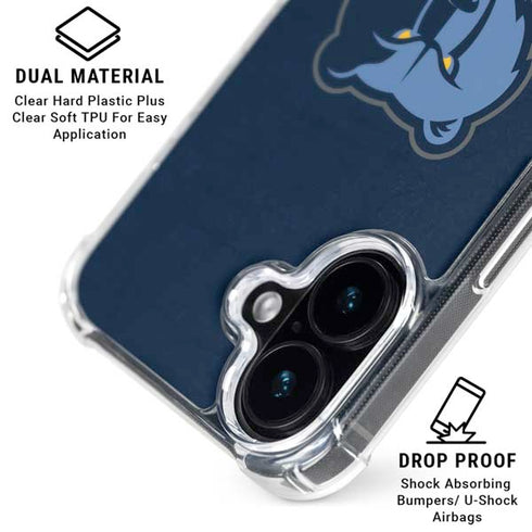 NBA Memphis Grizzlies Distressed iPhone 16 Plus Clear Case