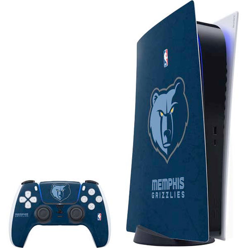 NBA Memphis Grizzlies Distressed PlayStation PS5 Skins