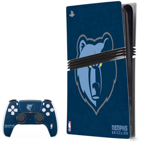 NBA Memphis Grizzlies Distressed PS5 Pro Bundle Skin