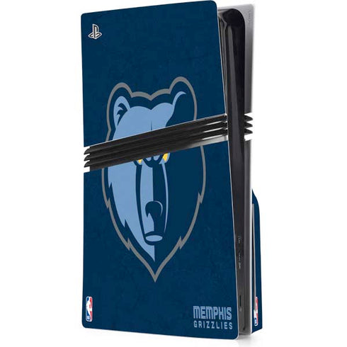 NBA Memphis Grizzlies Distressed PS5 Pro Disk Console Skin