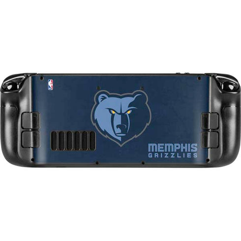 NBA Memphis Grizzlies Distressed Steam Deck Handheld Gaming Computer Skin