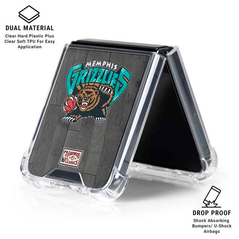 NBA Memphis Grizzlies Hardwood Classics Galaxy Z Flip7 Clear Case