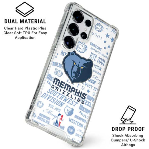 NBA Memphis Grizzlies Historic Blast Galaxy S25 Ultra Clear Case