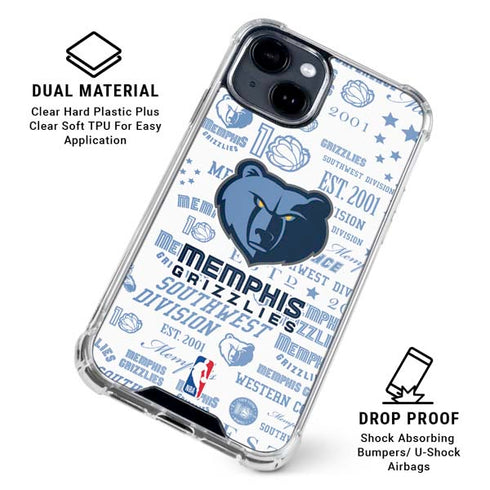 NBA Memphis Grizzlies Historic Blast iPhone 15 Clear Case