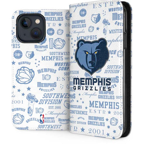 NBA Memphis Grizzlies Historic Blast iPhone 15 Plus Folio Case