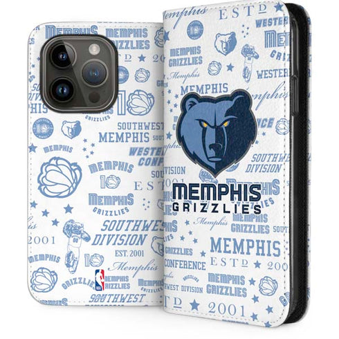 NBA Memphis Grizzlies Historic Blast iPhone 15 Pro Folio Case