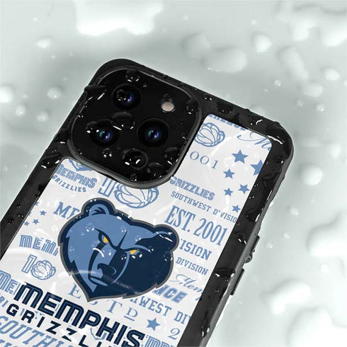 NBA Memphis Grizzlies Historic Blast iPhone 15 Pro Waterproof Case