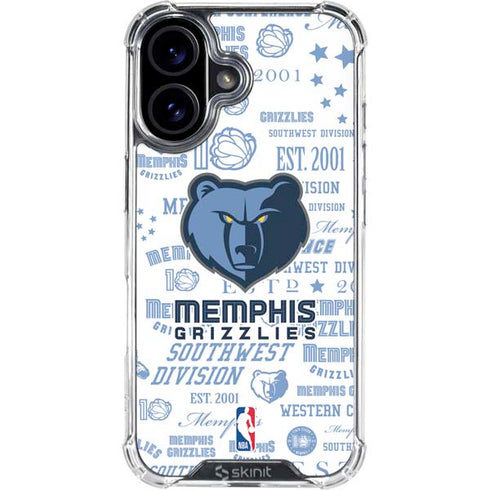 NBA Memphis Grizzlies Historic Blast iPhone 16 Plus Clear Case