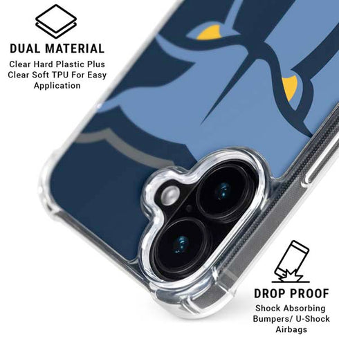 NBA Memphis Grizzlies Large Logo iPhone 16 Clear Case