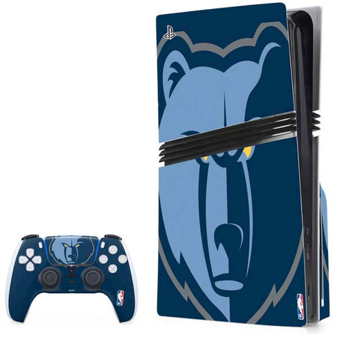 NBA Memphis Grizzlies Large Logo PS5 Pro Disk Bundle Skin