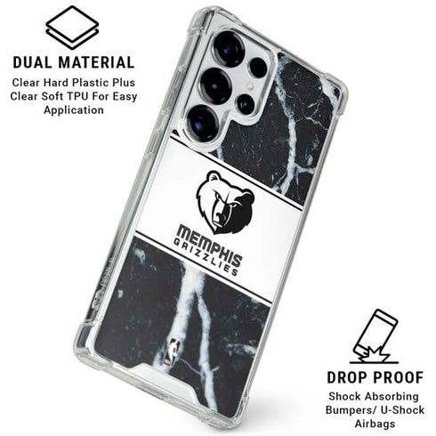 NBA Memphis Grizzlies Marble Galaxy S26 Ultra Clear Case