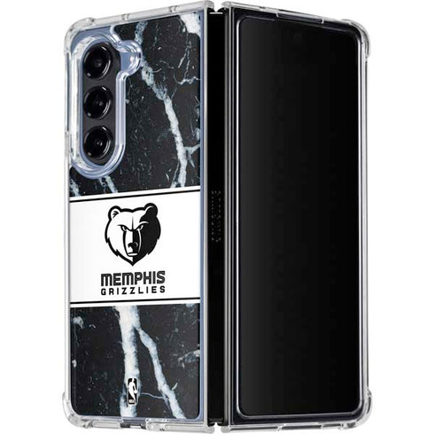 NBA Memphis Grizzlies Marble Galaxy Z Fold5 5G Clear Case
