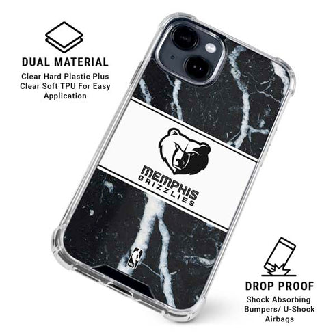 NBA Memphis Grizzlies Marble iPhone 15 Clear Case