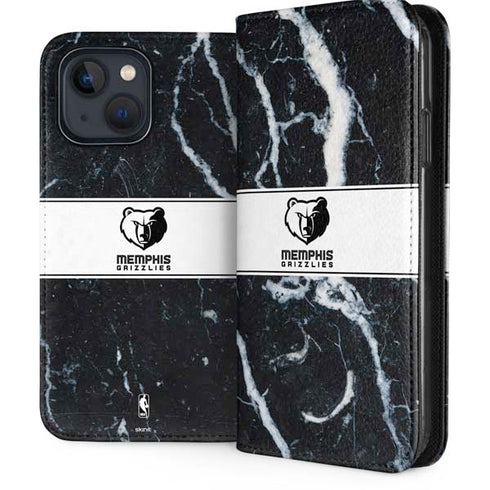 NBA Memphis Grizzlies Marble iPhone 15 Plus Folio Case