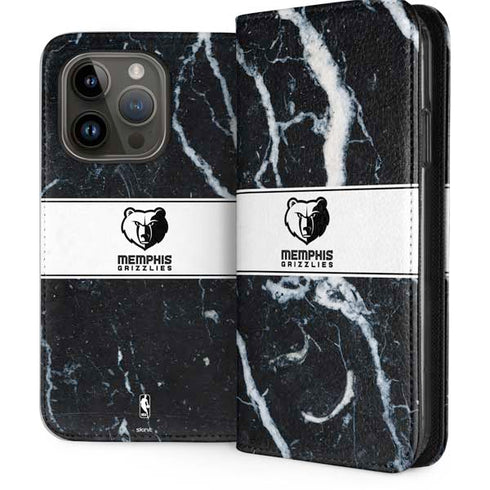NBA Memphis Grizzlies Marble iPhone 15 Pro Folio Case
