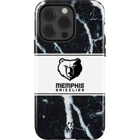 NBA Memphis Grizzlies Marble iPhone 15 Pro Impact Case