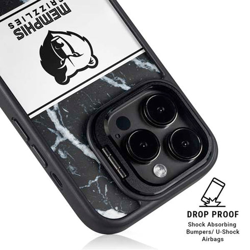 NBA Memphis Grizzlies Marble iPhone 15 Pro Kickstand Case