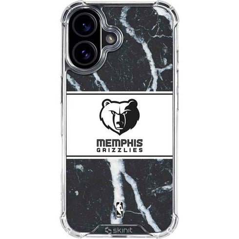 NBA Memphis Grizzlies Marble iPhone 16 Clear Case