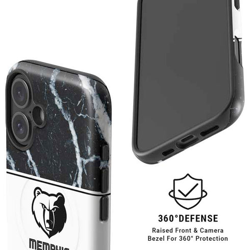 NBA Memphis Grizzlies Marble iPhone 16 Magsafe Impact Case