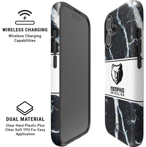 NBA Memphis Grizzlies Marble iPhone 16 Magsafe Impact Case