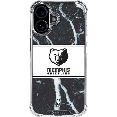 NBA Memphis Grizzlies Marble iPhone 16 Plus Clear Case