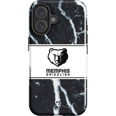 NBA Memphis Grizzlies Marble iPhone 16 Plus Impact Case