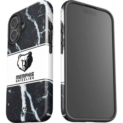NBA Memphis Grizzlies Marble iPhone 16 Plus Impact Case