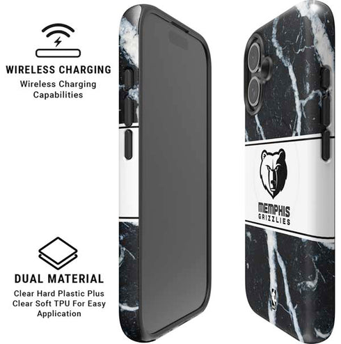 NBA Memphis Grizzlies Marble iPhone 16 Plus Magsafe Impact Case