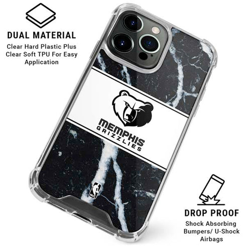 NBA Memphis Grizzlies Marble iPhone 16 Pro Max Clear Case