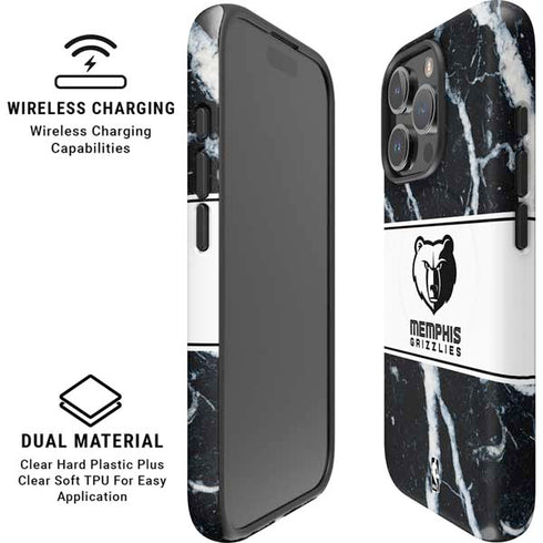 NBA Memphis Grizzlies Marble iPhone 16 Pro Max Magsafe Impact Case