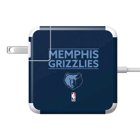 NBA Memphis Grizzlies Standard - Blue 85W Power Adapter (15 and 17 inch MacBook Pro Charger) Skin