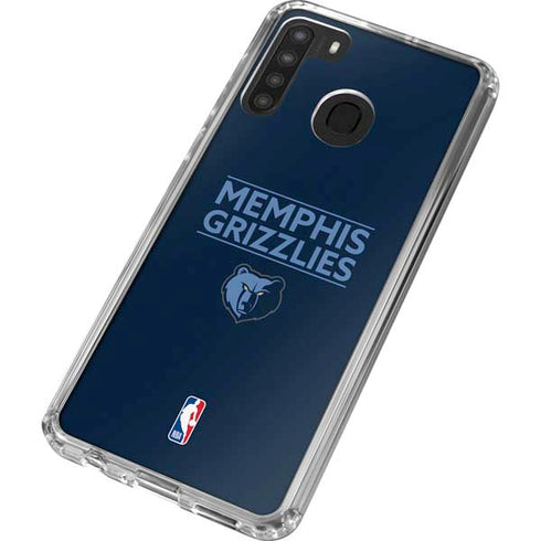NBA Memphis Grizzlies Standard - Blue Galaxy A21 Clear Case