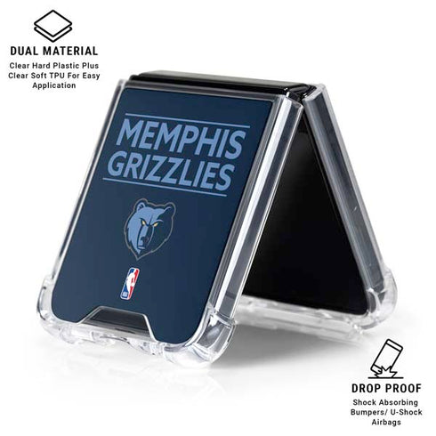 NBA Memphis Grizzlies Standard - Blue Galaxy Z Flip6 Clear Case