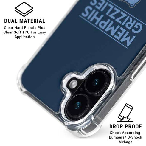 NBA Memphis Grizzlies Standard - Blue iPhone 16 Plus Clear Case