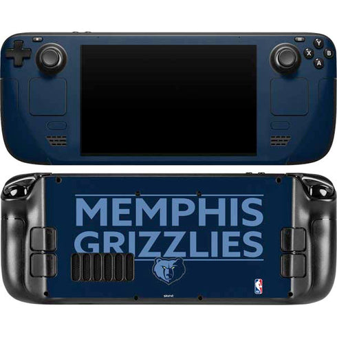 NBA Memphis Grizzlies Standard - Blue Steam Deck Handheld Gaming Computer OLED Skin