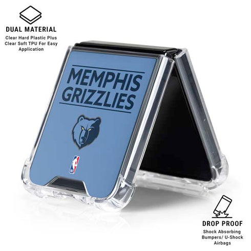 NBA Memphis Grizzlies Standard - Light Blue Galaxy Z Flip6 Clear Case