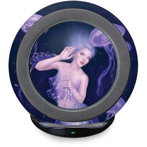 Mermaid and Jellyfish by Rachel Anderson Fast Charge Wireless Charging Stand Skin