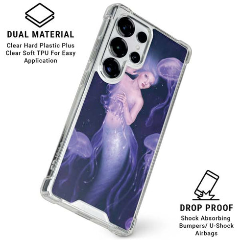 Mermaid and Jellyfish by Rachel Anderson Galaxy S25 Ultra Clear Case