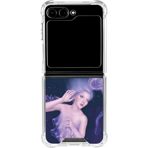 Mermaid and Jellyfish by Rachel Anderson Galaxy Z Flip6 Clear Case