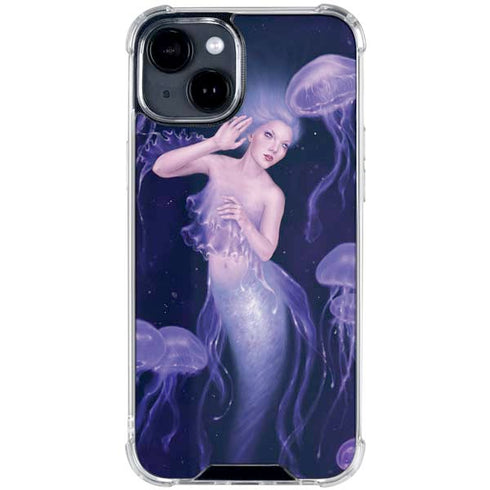 Mermaid and Jellyfish by Rachel Anderson iPhone 15 Clear Case