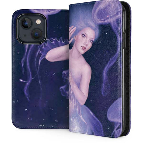 Mermaid and Jellyfish by Rachel Anderson iPhone 15 Folio Case