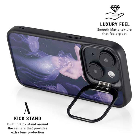 Mermaid and Jellyfish by Rachel Anderson iPhone 15 Plus Kickstand Case